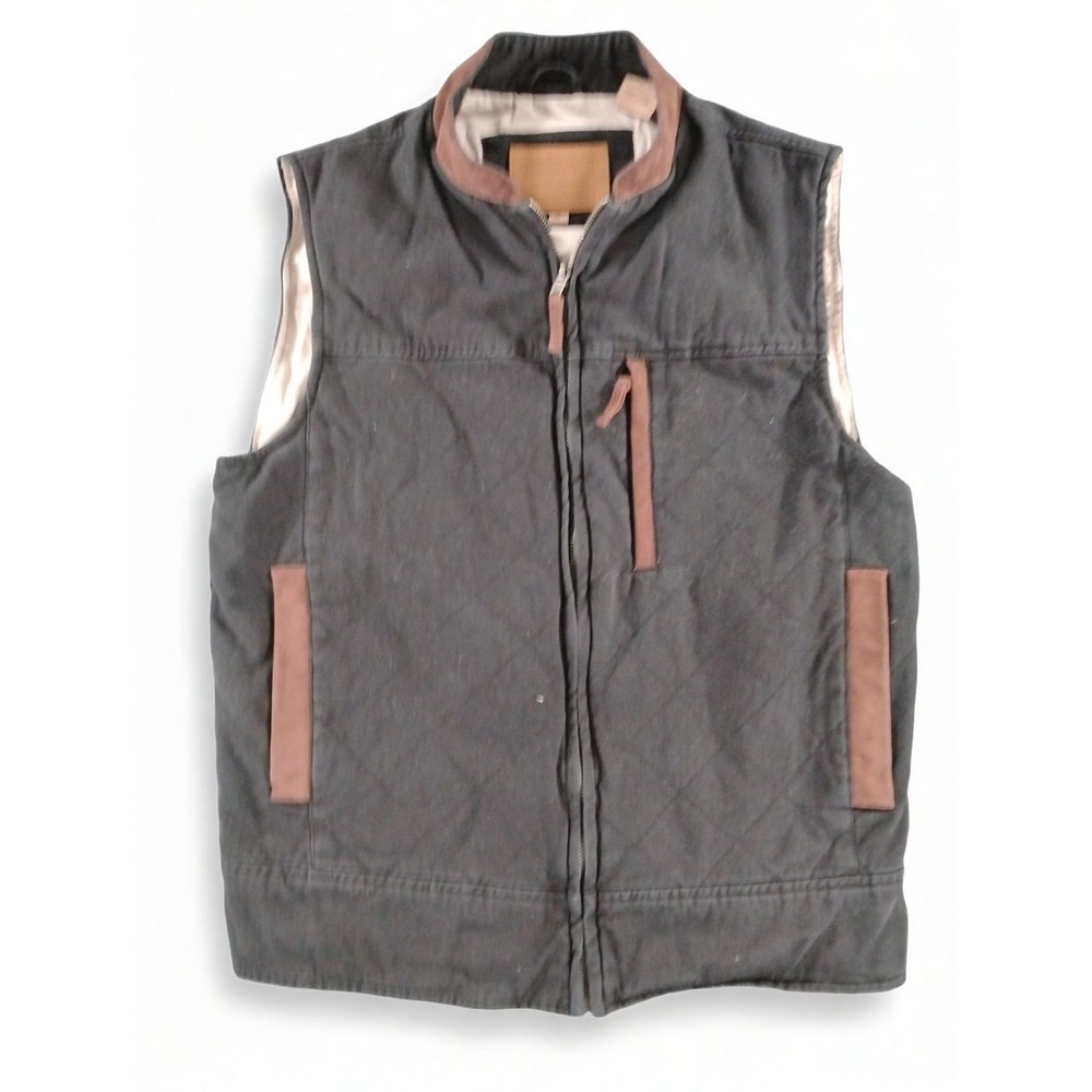Gorpcore Workwear Powder River Outfitters Quilted Vest Medium Cotton Canvas